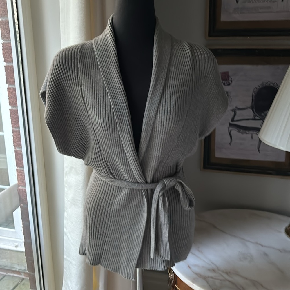 BANANA REPUBLIC BELTED RIBBED KNIT SWEATER VEST